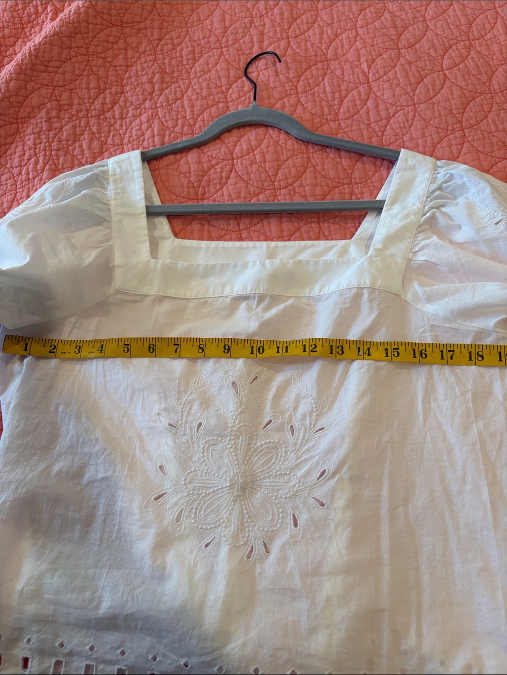 LOFT White Square-Neck Eyelet Cotton Blouse - Picture 5 of 6